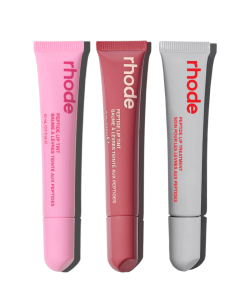 the peptide lip trio strawberry glaze, jelly bean, salty tan
